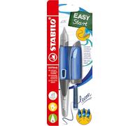 STABILO - pluma escolar ergonómica para zurdos - EASYbirdy Pastel | plumín principiante A, azul/azul claro, in artucho, herramienta de ajuste, borrable azul