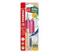 STABILO - Pluma estilográfica escolar ergonómica para diestros con plumín para principiantes A EASYbirdy Timber - Color rosa - Incluye cartucho