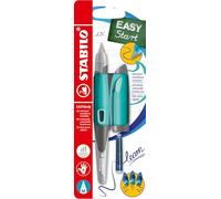 STABILO - Pluma estilográfica escolar ergonómica para diestros con punta estándar M EASYbirdy Pastel - Color verde agua/menta - incluye cartucho y herramienta de ajuste