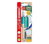STABILO - Pluma estilográfica escolar ergonómica para diestros con punta para principiantes A EASYbirdy Timber - Color verde - Incluye cartucho