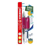 Pluma ergonómica STABILO EASYbirdy color rosa - Blíster con 1 unidad + 1 recarga - Para zurdos