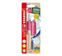 STABILO - Pluma estilográfica escolar ergonómica para zurdos con punta para principiantes A EASYbirdy Timber - Color rosa - Incluye cartucho