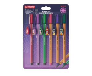 STABILO point 88 + Pen 68 KPop Demon Hunters | Rotulador punta fina + Rotulador premium - Pack de 6 - con amuletos colgantes