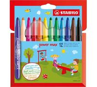 STABILO Rotulador punta extragruesa power max - Estuche con 12 colores