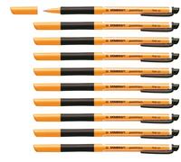 STABILO Rollerball con tinta de baja viscosidad pointVisco - Caja con 10 unidades - Colores negro