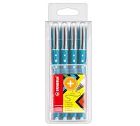 Roller tinta líquida STABILO worker + colorful - Estuche cin 4 unidades color azul