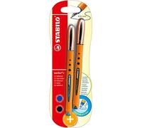 STABILO - roller - worker+ | punta media, pack de 2, azul, negro