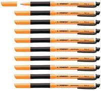 STABILO Rollerball con tinta de baja viscosidad pointVisco - Caja con 10 unidades - Colores negro