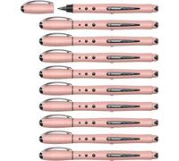 STABILO - Rollerball - worker+ NatureCOLORS Wildflower - Caja con 10 unidades - Color de cuerpo rojo - Tinta azul