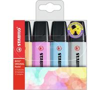 STABILO Rotulador boss fluorescente 70 pastel estuche de 4 unidades colores nuev