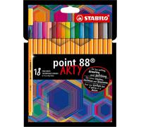 STABILO Rotulador punta fina point 88 Estuche ARTY 18 colores