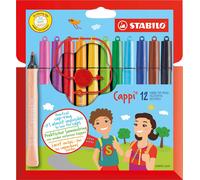 STABILO Rotuladores Cappi con anilla en el tapón - Estuche de 12 colores diferentes