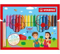 STABILO - Rotulador con anilla en el tapón - Cappi - Estuche de 18 - 18 colores diferentes
