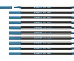 STABILO - Rotulador metálico premium - Pen 68 metallic - Pack de 10 - azul metálico