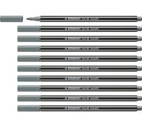 STABILO - Rotulador metálico premium - Pen 68 metallic - Pack de 10 - plata