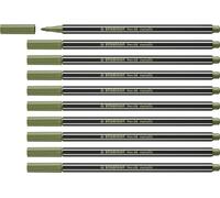 STABILO - Rotulador metálico premium - Pen 68 metallic - Pack de 10 - verde claro metálico
