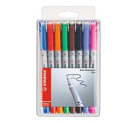 STABILO - Rotulador permanente - OHPen universal - punta fina soluble en agua - Estuche de 8 - 8 colores diferentes