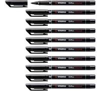 STABILO - Rotulador permanente - OHPen universal - punta media permanente - Pack de 10 - negro