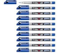 STABILO - Rotulador permanente - Write-4-all - punta superfina - Pack de 10 - azul
