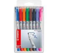 STABILO - Rotulador permenente - OHPen universal - punta super fina soluble en agua - Estuche de 8 - 8 colores diferentes
