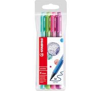 STABILO - rotulador - pointMax | pack de 4, colores de diseño, verde hielo, verde claro, rosa rojo, lila