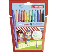STABILO Rotulador power – Estuche con 12 colores