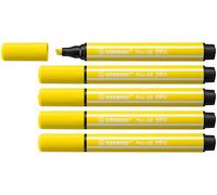 STABILO Rotulador Premium punta biselada (1 + 5 mm) Pen 68 MAX - Caja de 5 - Color Amarillo Limón