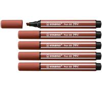 STABILO Rotulador Premium punta biselada (1 + 5 mm) Pen 68 MAX - Caja de 5 - Color Siena