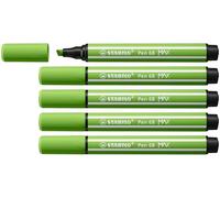 STABILO - Rotulador premium con punta biselada gruesa - Pen 68 MAX - Pack de 5 - verde claro