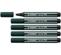 STABILO - Rotulador premium con punta biselada gruesa - Pen 68 MAX - Pack de 5 - verde tierra