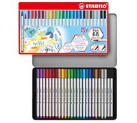 STABILO Rotulador punta de pincel Pen 68 brush - Estuche de metal con 25 colores