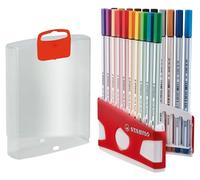 STABILO - Rotulador premium con punta de pincel para grosores de línea variables - Pen 68 brush - Estuche ColorParade de 20 - 19 colores diferentes