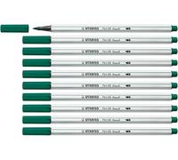 Rotulador premium con punta de pincel STABILO Pen 68 brush - Caja con 10 unidades color verde turquesa