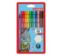 STABILO Rotuladores Pen 68 Premium - Estuche de 12 colores