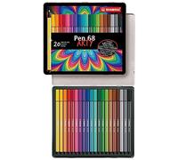 STABILO Rotulador premium Pen 68 – Caja de metal con 20 colores