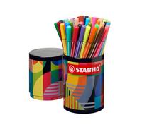 STABILO Rotulador premium Pen 68 - Pote de metal redondo ARTY con 45 colores