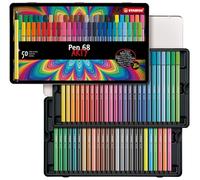 STABILO - Rotulador premium - Pen 68 - ARTY - Estuche metálico de 50-46 colores diferentes