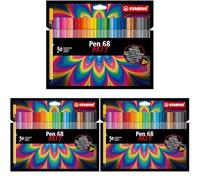 STABILO Rotulador premium Pen 68 - Estuche ARTY con 30 colores (Paquete de 3)