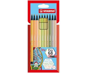 STABILO - rotulador premium - Pen 68 | pack de 10, colores suaves