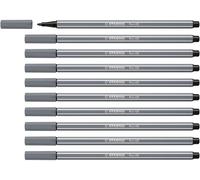 STABILO - rotulador premium - Pen 68 | pack de 10, gris oscuro
