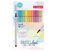 Rotulador premium STABILO Pen 68 - Estuche PASTELlove con 15 colores