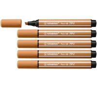 STABILO Rotulador Premium punta biselada (1 + 5 mm) Pen 68 MAX - Caja de 5 - Color Ocre Oscuro
