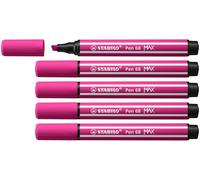 STABILO Rotulador Premium punta biselada (1 + 5 mm) Pen 68 MAX - Caja de 5 - Color Rosa