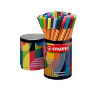 STABILO Rotulador punta fina point 88 – Pote de metal ARTY, 45 colores
