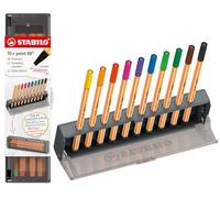STABILO Rotulador punta fina point 88 – Click Set con 10 colores