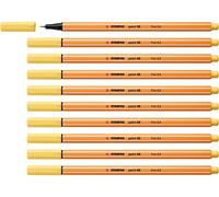 STABILO - Rotulador punta fina - point 88 - Pack de 10 - amarillo claro