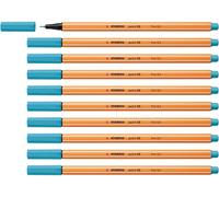 STABILO - Rotulador punta fina - point 88 - Pack de 10 - azul celeste