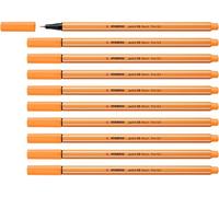 STABILO - Rotulador punta fina - point 88 - Pack de 10 - Color neón, naranja fluorescente