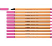 STABILO - Rotulador punta fina - point 88 - Pack de 10 - Color neón, rosa fluorescente