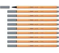 STABILO - Rotulador punta fina - point 88 - Pack de 10 - gris medio